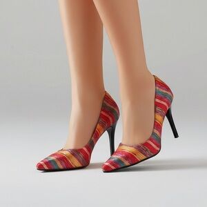 Costa Blanca Red and Orange High Heeled Pumps